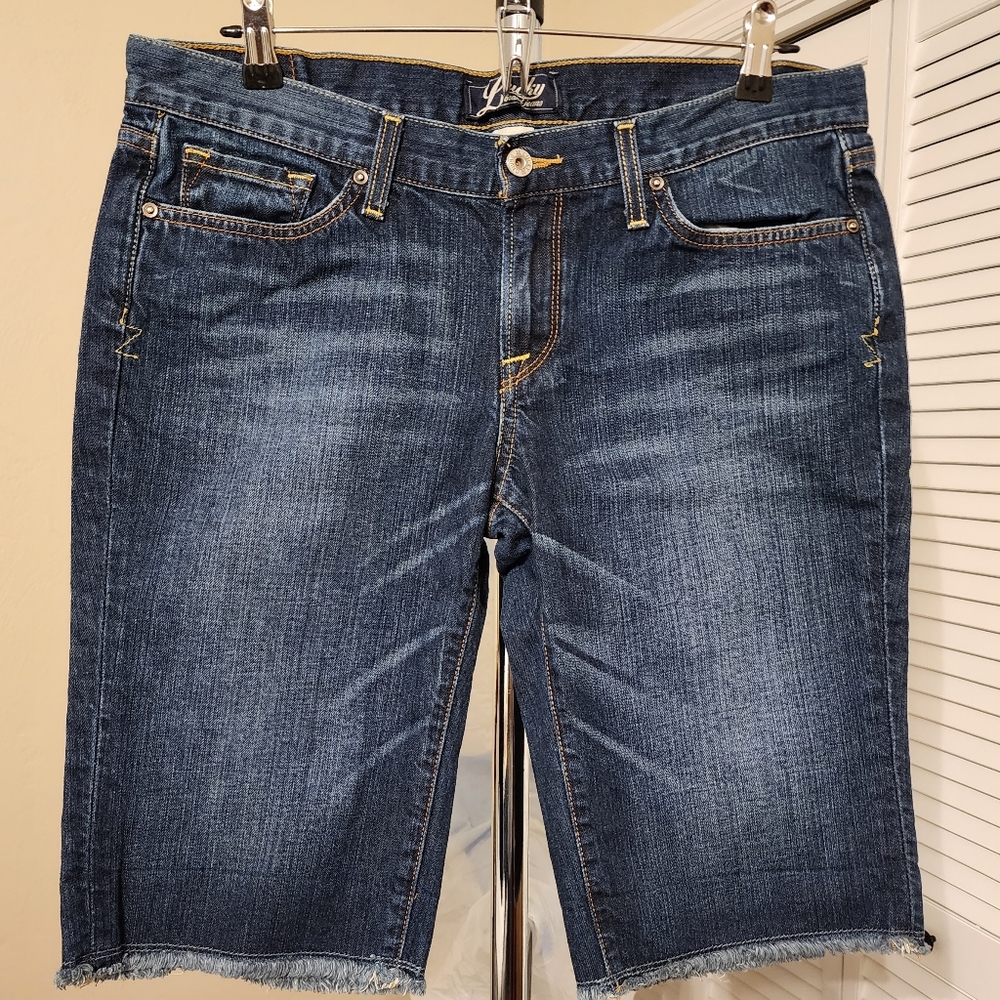 Lucky Brand Mid Wash Blue Denim Jean Shorts